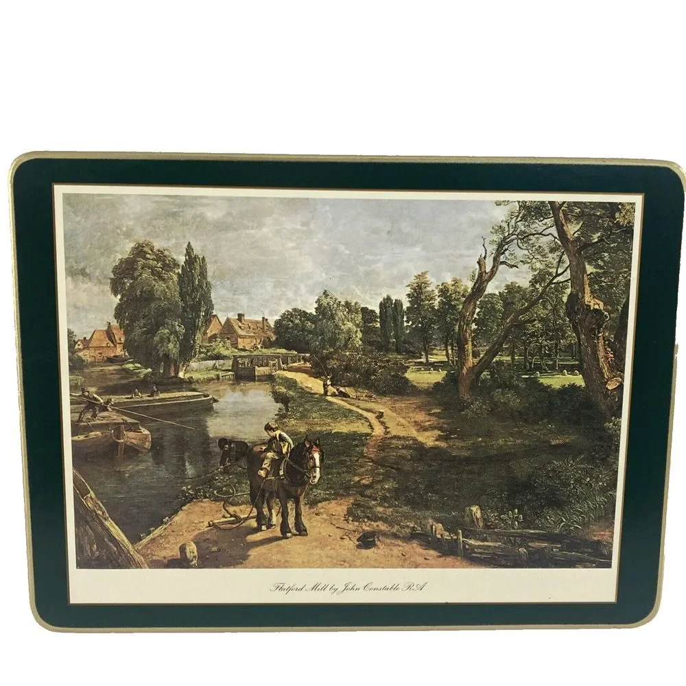 Vintage Clover Leaf Cork Back‎ Table Mats Set of 6 Landscapes by John Constable